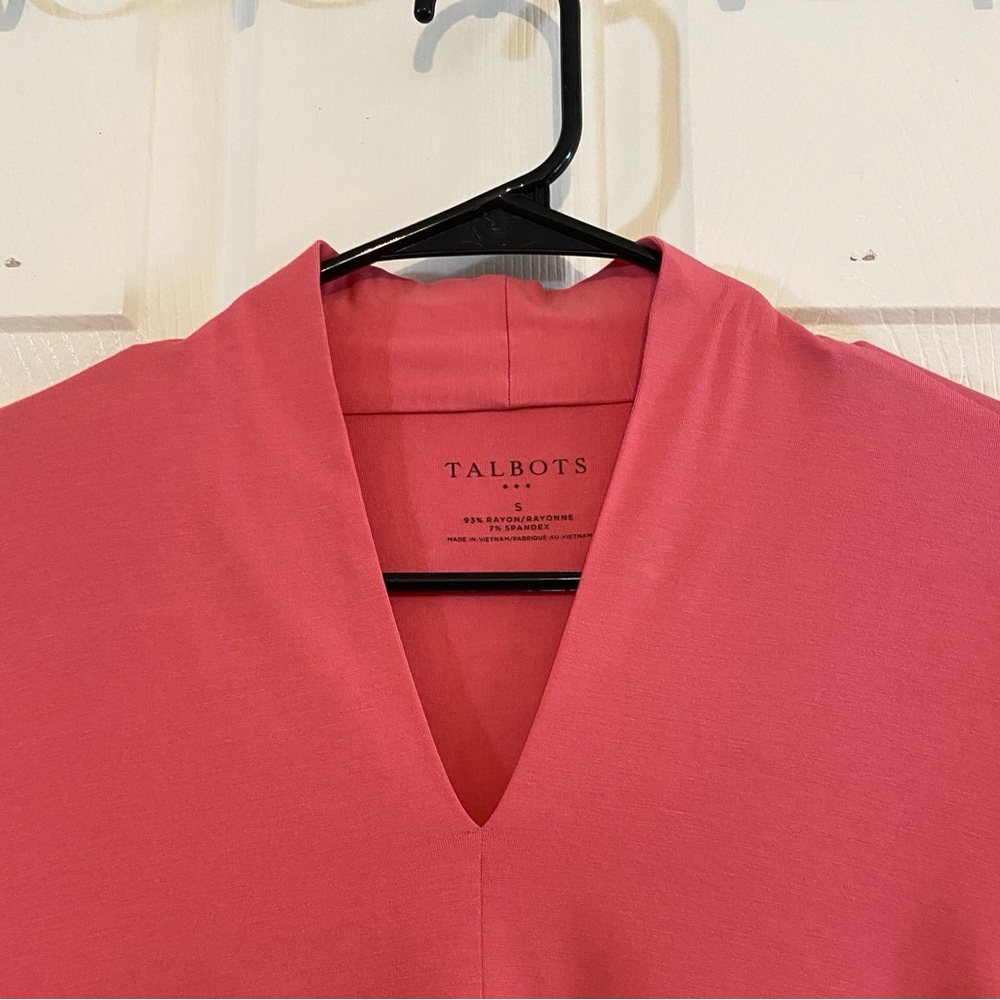 Talbots Pink V-Neck Blouse - Picture 2 of 5